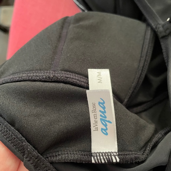 la vie en Rose Tankini swimsuit black and Silver bottoms l, top M - Picture 4 of 8